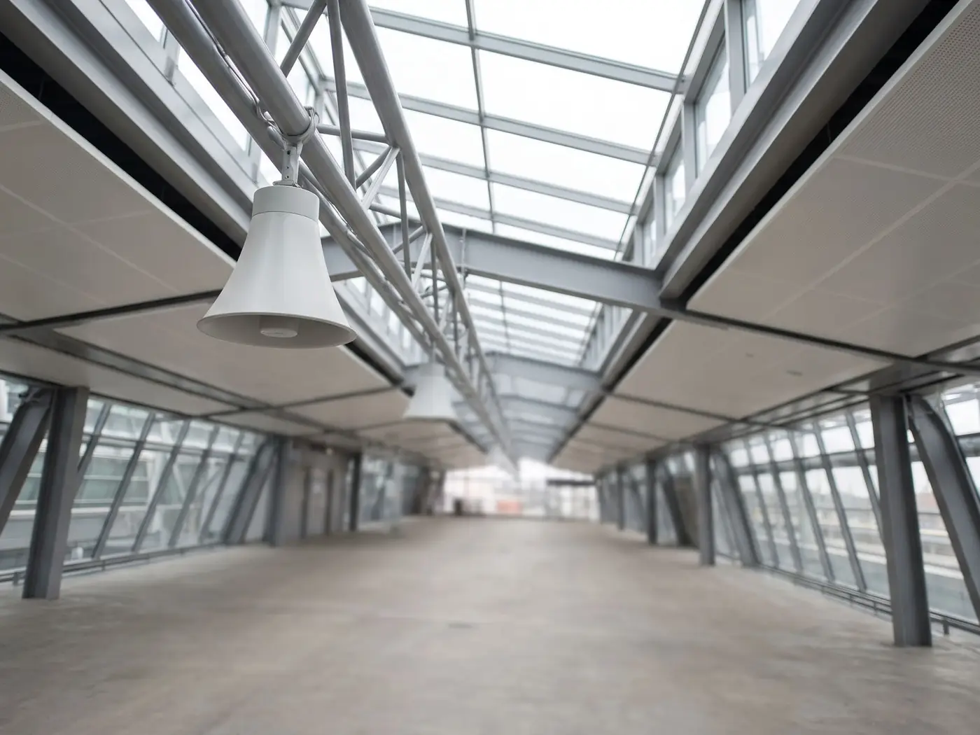 Speakers on office ceiling