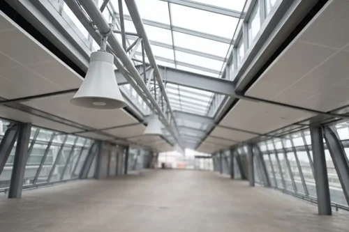 Speakers on office ceiling