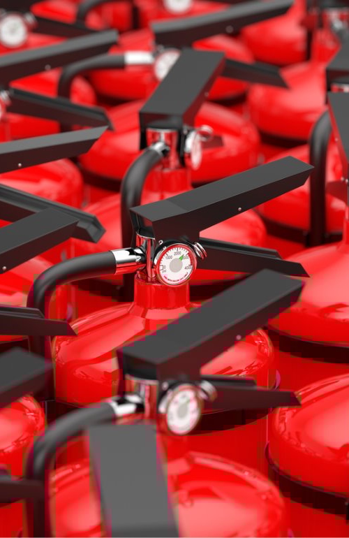 Rode kleine brandblussers