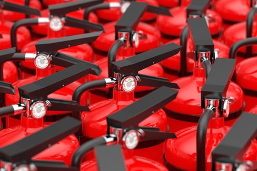 Rode kleine brandblussers