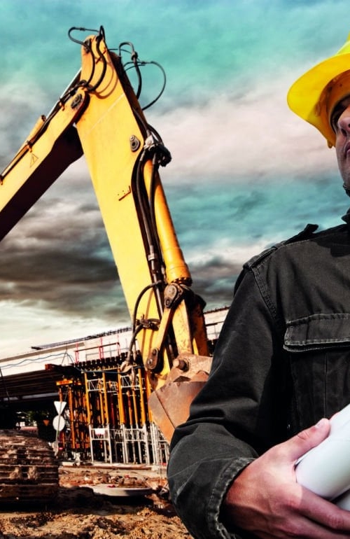 Man on construction site
