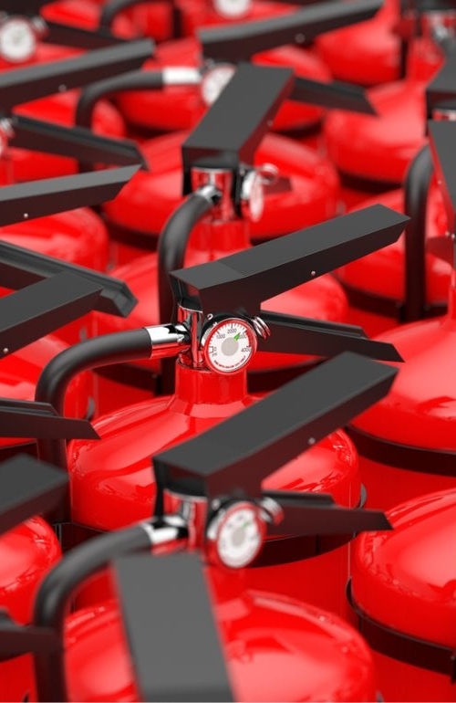 Rode kleine brandblussers